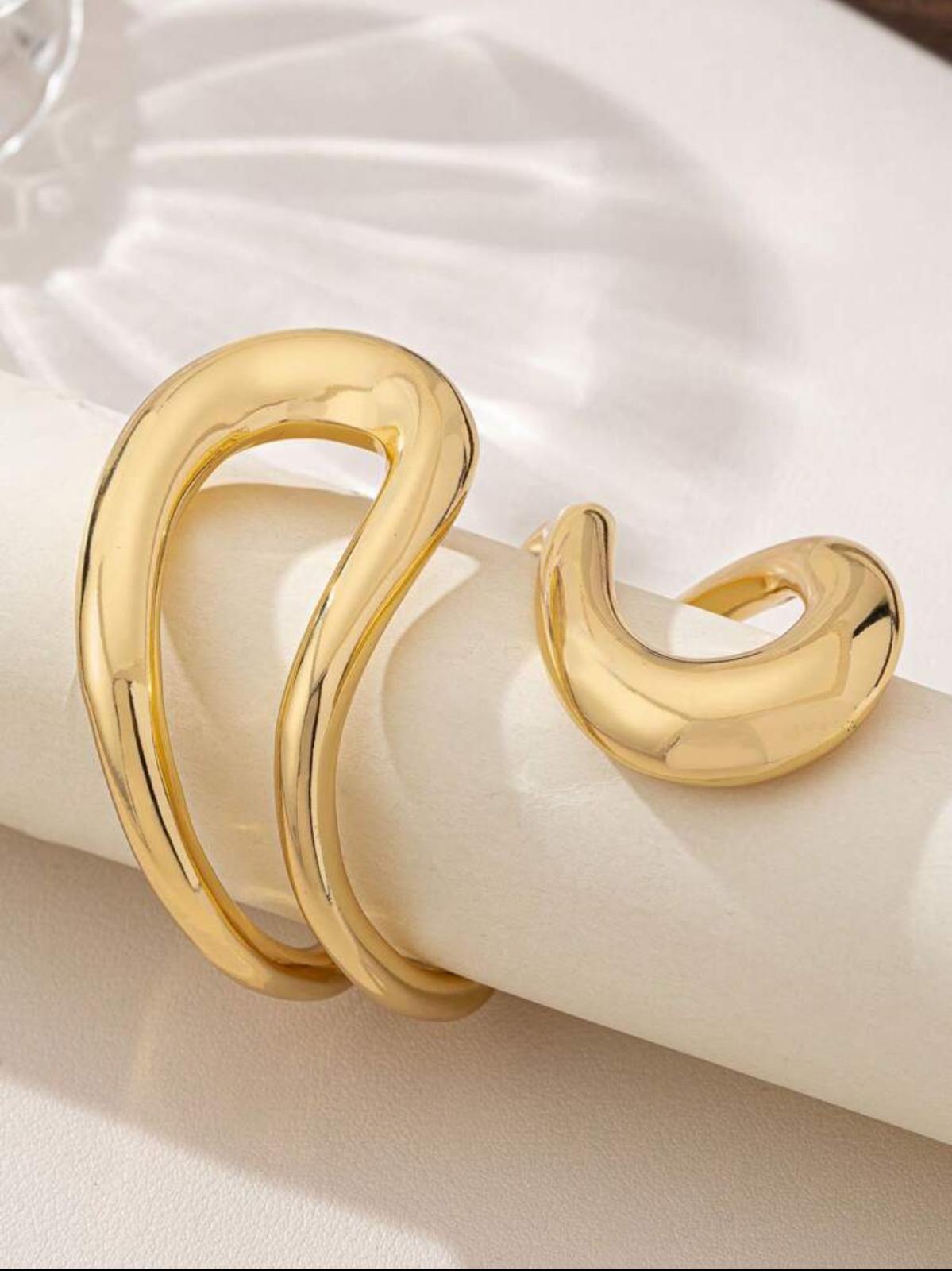 Golden Swirl Paradise Cuff Bangle